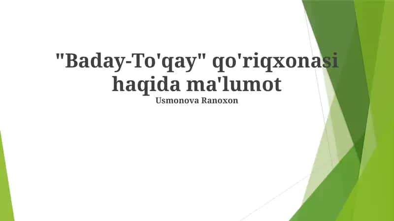 Baday-To'qay qo'riqxonasi 1
