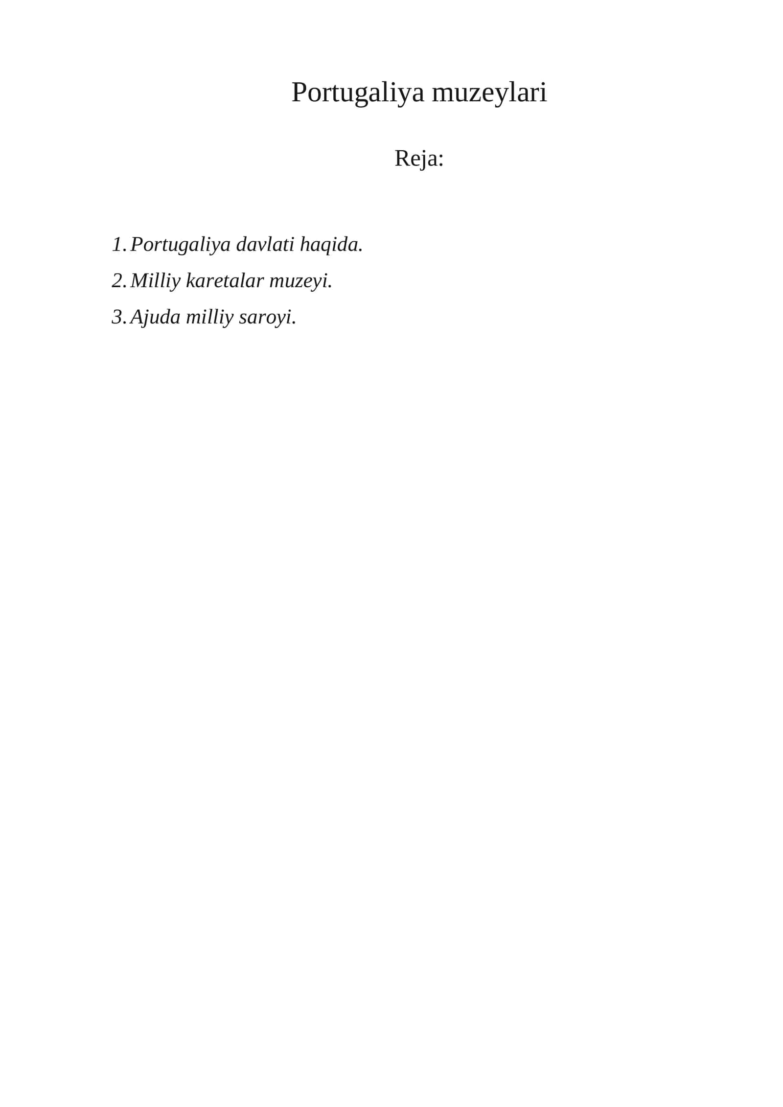 Portugaliya muzeylari 1