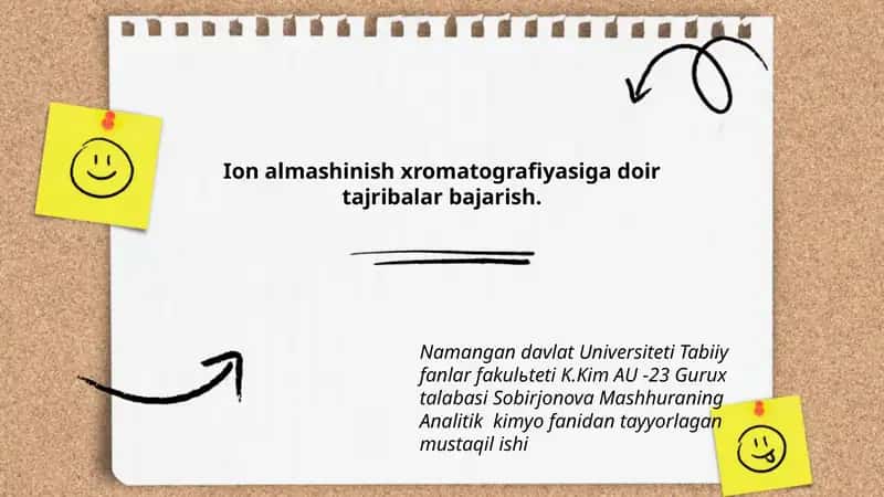 Ion almashinish xromatografiyasiga doir tajribalar 1