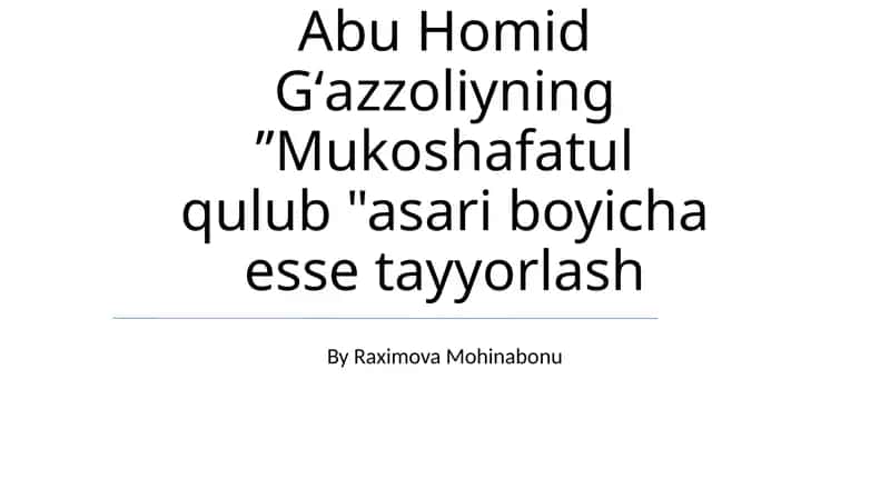 Mukashafatul Qulub 1