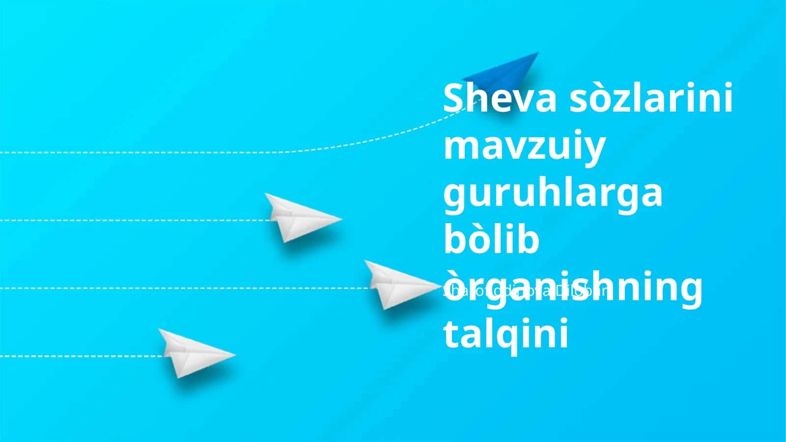 Sheva So'zlarining Tematik Guruhlarga Bo'linishi 1