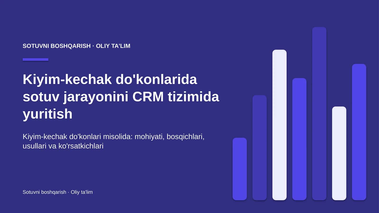 Kiyim-kechak do'konlarida sotuv jarayonini CRM tizimida yuritish 1