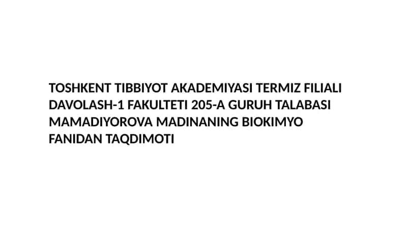 Aminokislotalar Metabolizmi 1