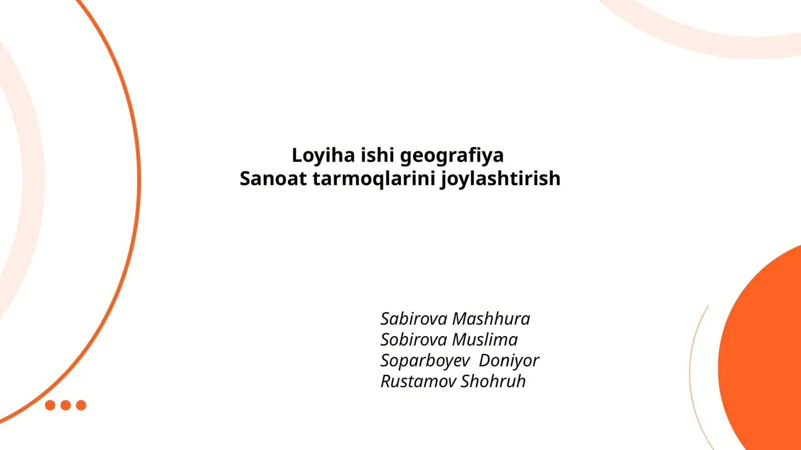 Loyiha ishi geografiya 1