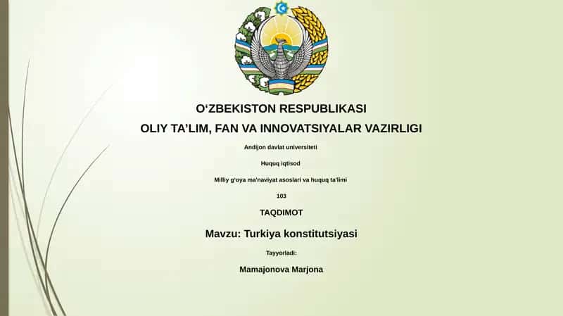 Turkiya konstitutsiyasi 1