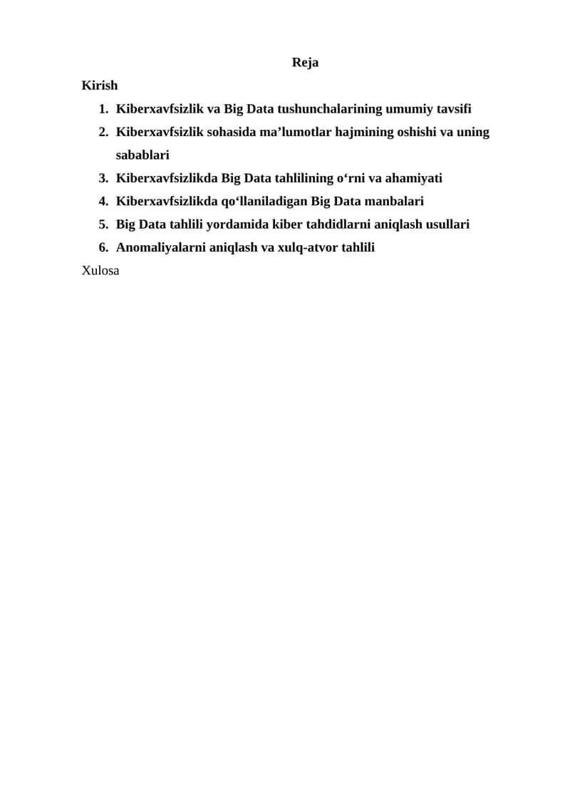 Kiberxavfsizlik va Big Data Tahlili 1