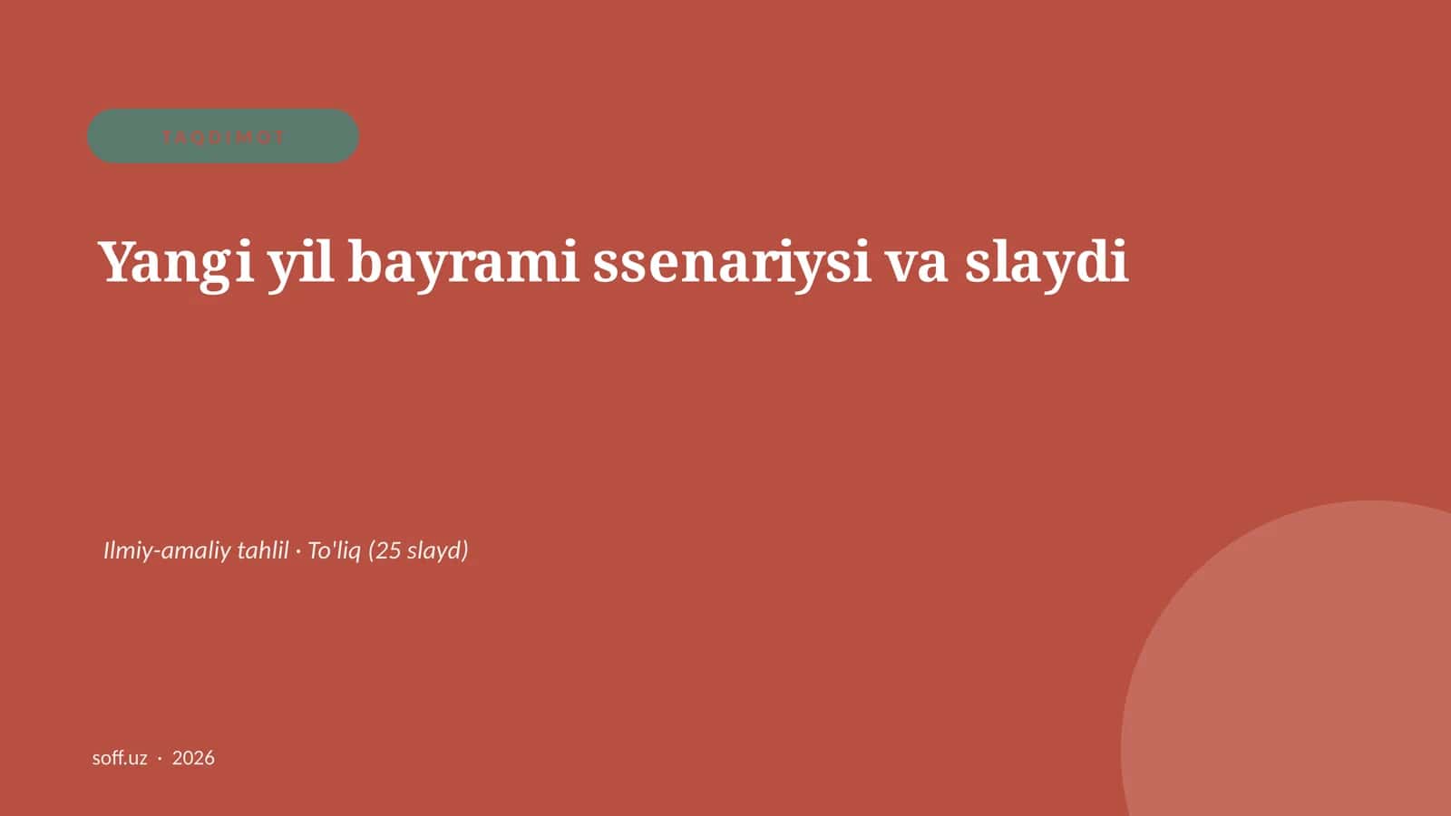 Yangi yil bayrami ssenariysi va slaydi 1