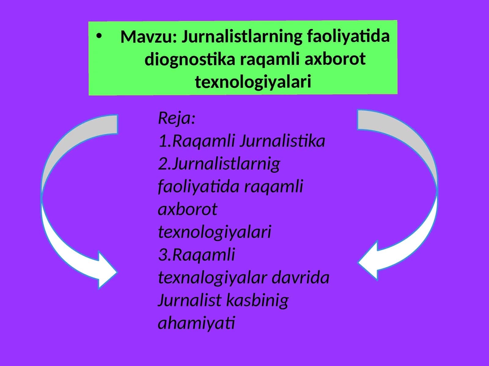 Jurnalistlarning faoliyatida diognostika raqamli axborot texnologiyalari 1