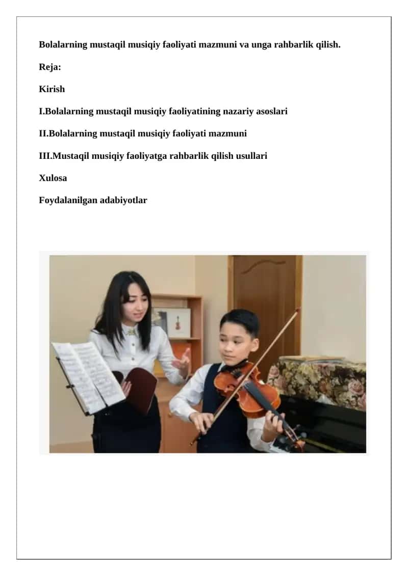 Mustaqil Musiqiy Faoliyat 1