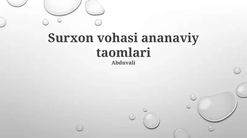 Surxon vohasi ananaviy taomlari 1