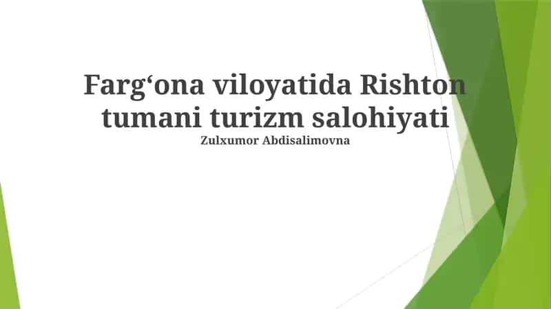 Rishton tumani turizm salohiyati 1