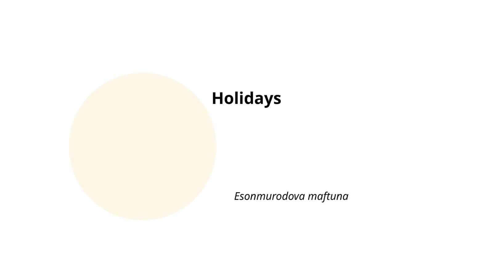 Holidays 1