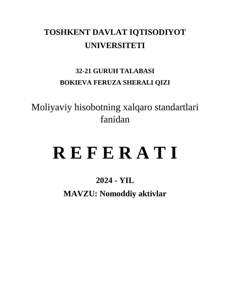 Nomoddiy aktivlar 1