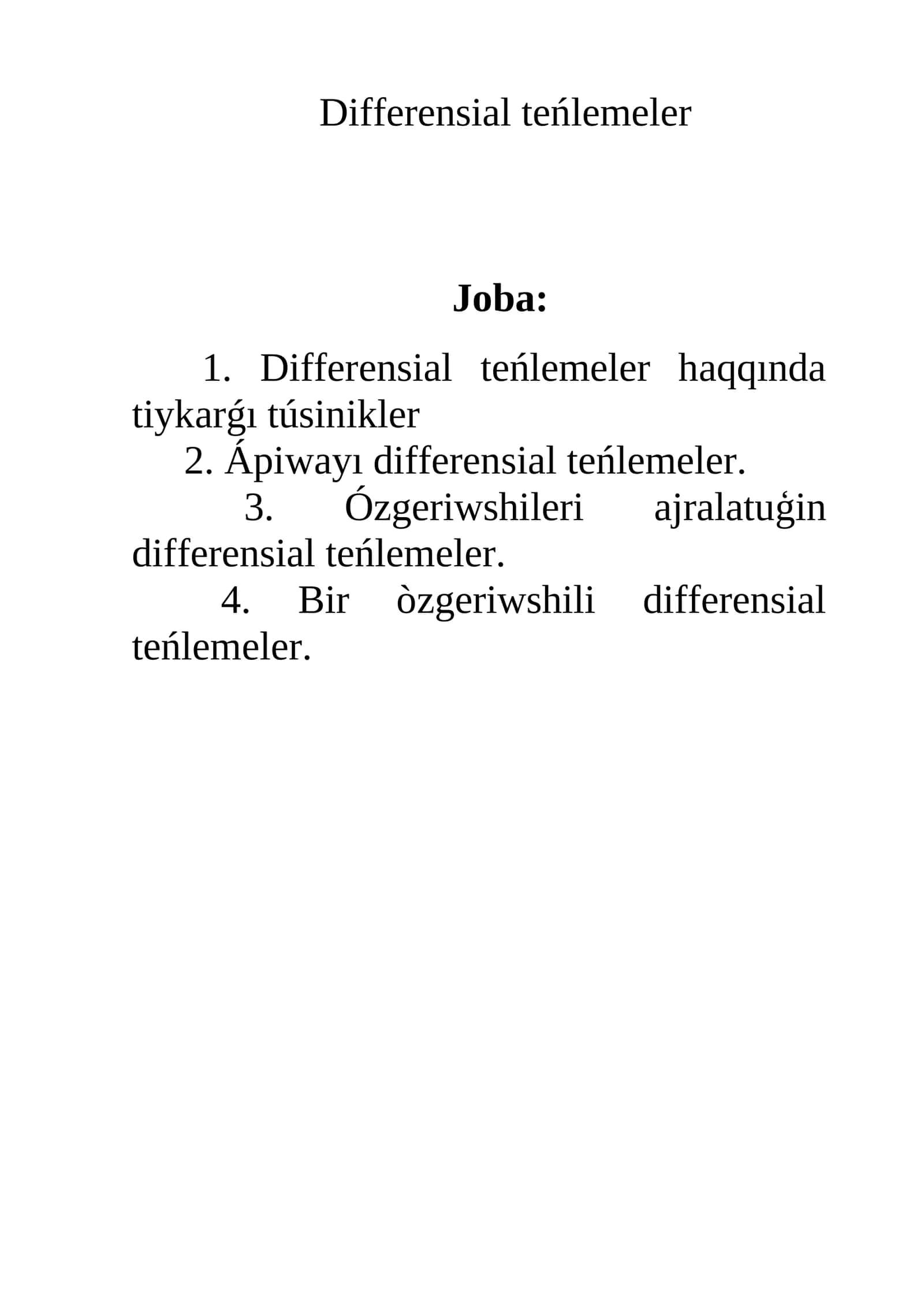 Differensial teńlemeler 1