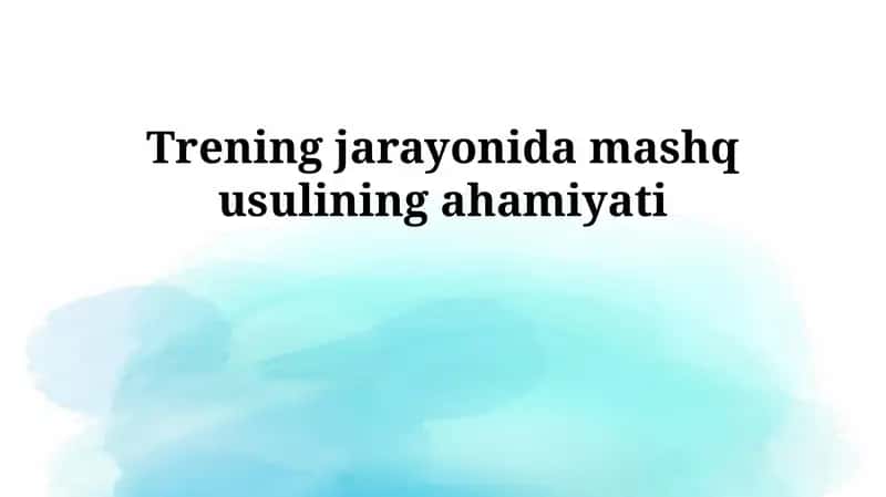 Mashq uslubi 1