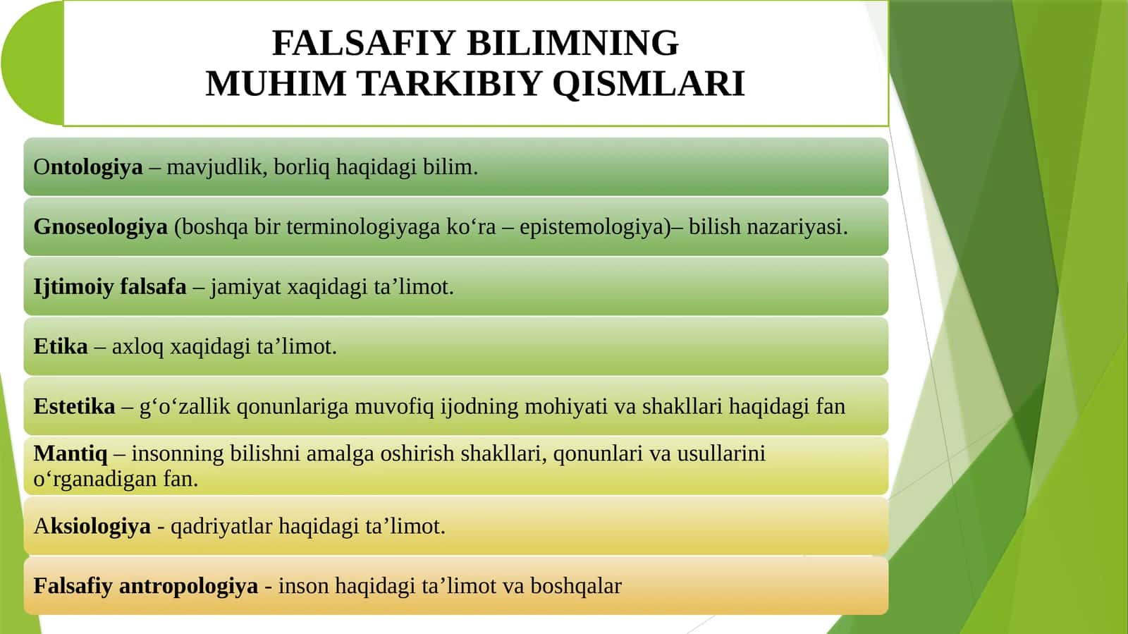 FALSAFANING FUNKSIYALARI 1
