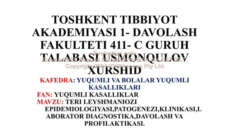 TERI LEYSHMANIOZI 1