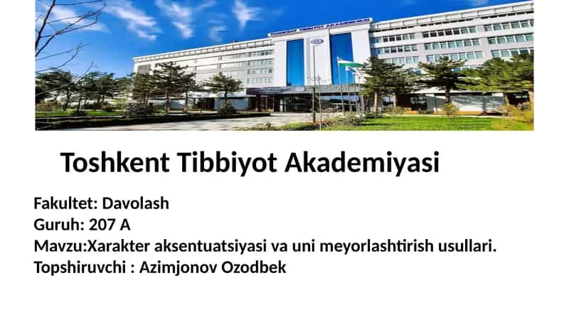 Xarakterning aksentuatsiyasi va uning mejnun etish usullari 1