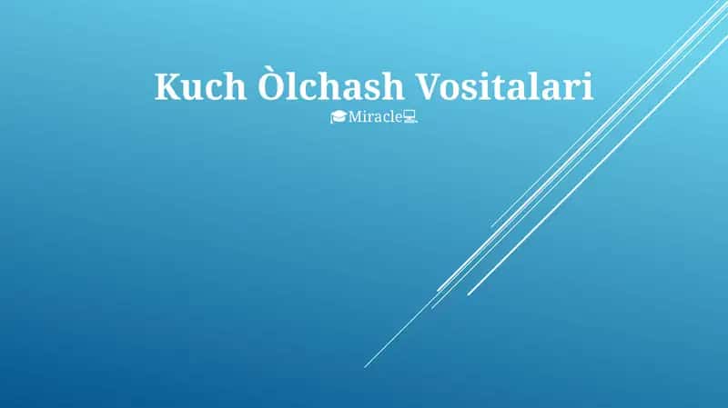 O'lchash Vositalari 1