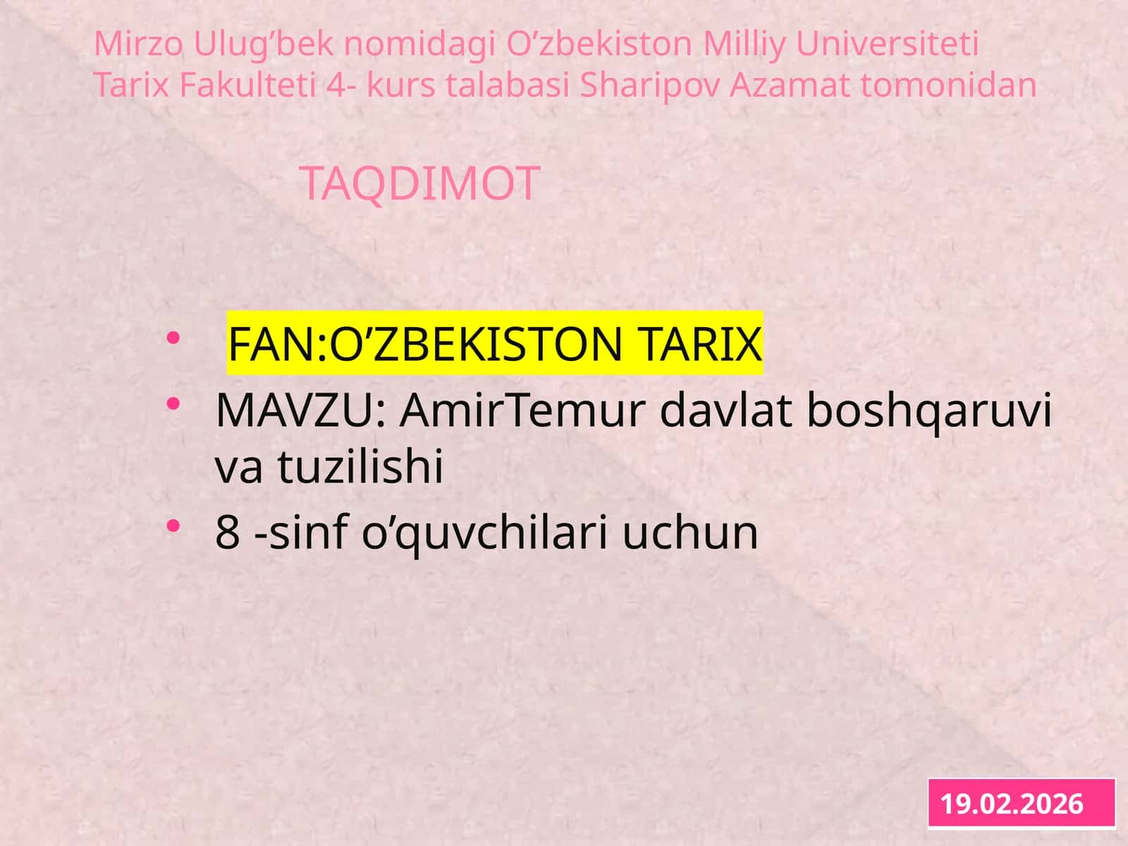Amir Temur davlat boshqaruvi va tuzilishi 1