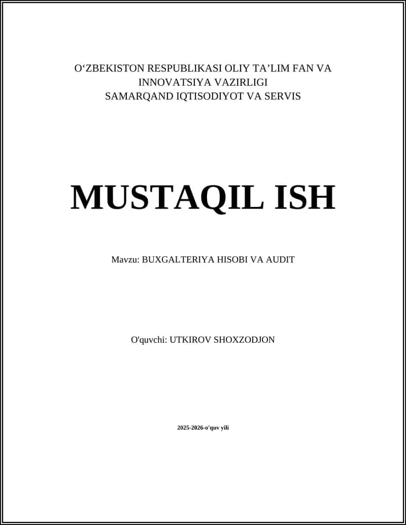 BUXGALTERIYA HISOBI VA AUDIT 1