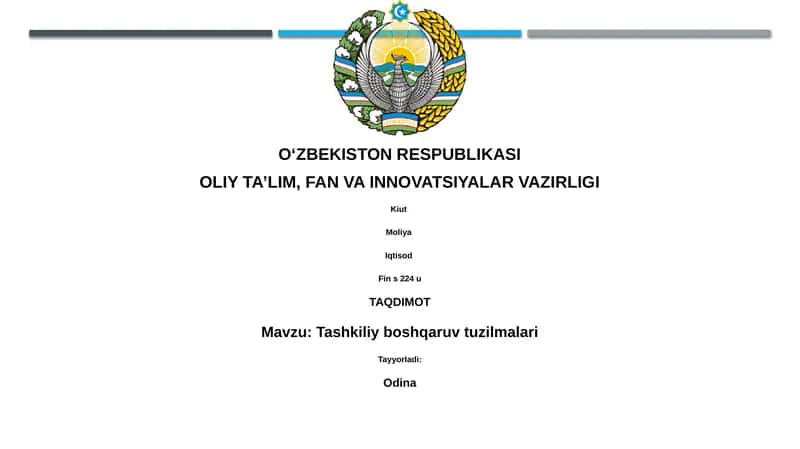 Tashkiliy boshqaruv tuzilmalari 1