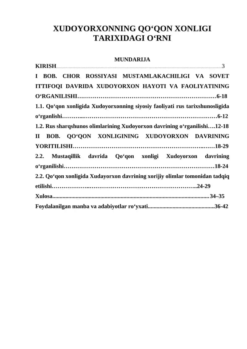 Xudoyorxonning Qoʻqon xonligi tarixidagi oʻrni 1