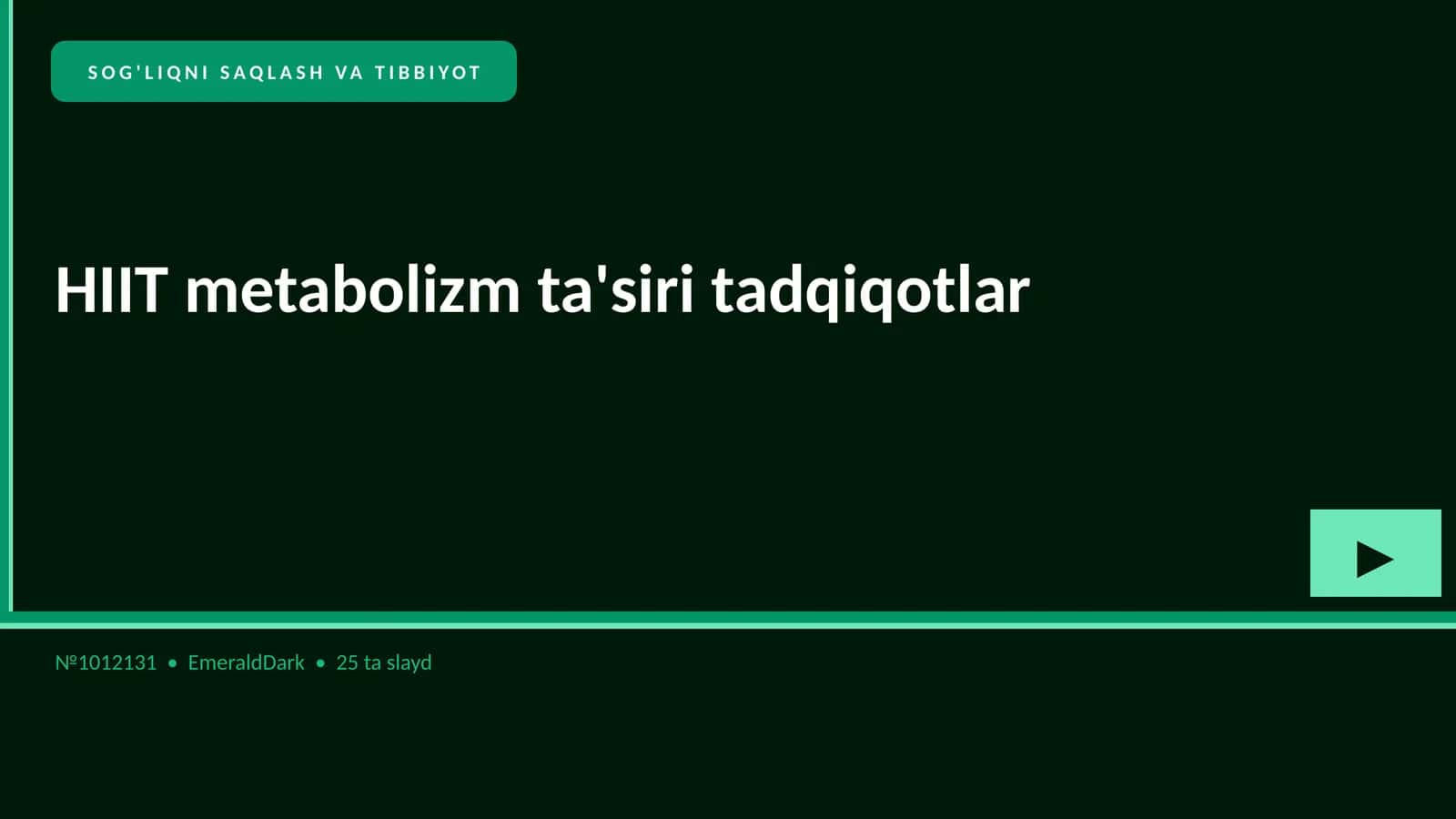 HIIT metabolizm ta'siri tadqiqotlar 1