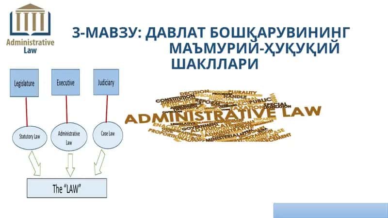 ДАВЛАТ БОШҚАРУВИНГМАЪМУРИЙ-ҲУҚУҚИЙ ШАКЛЛАРИ 1