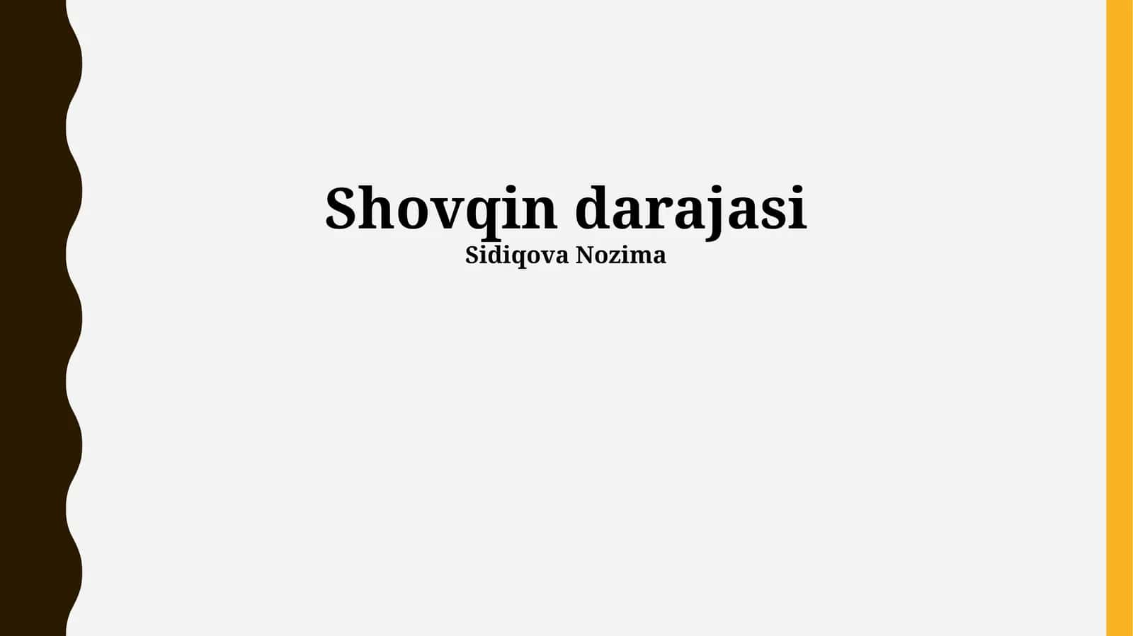 Shovqin darajasi 1