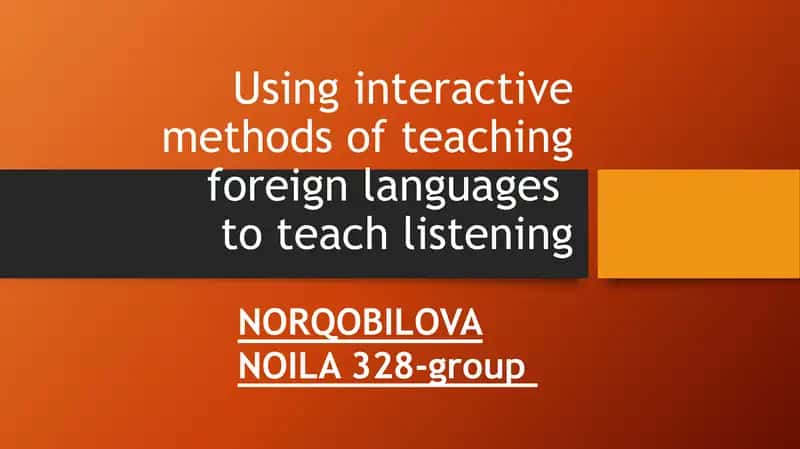 Using interactive methods of teaching foreign languages 1