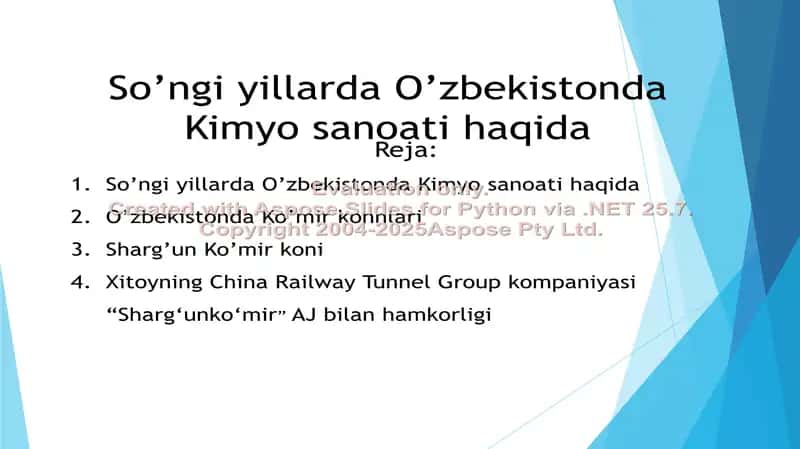 So‘ngi yillarda O‘zbekistonda Kimyo sanoati 1