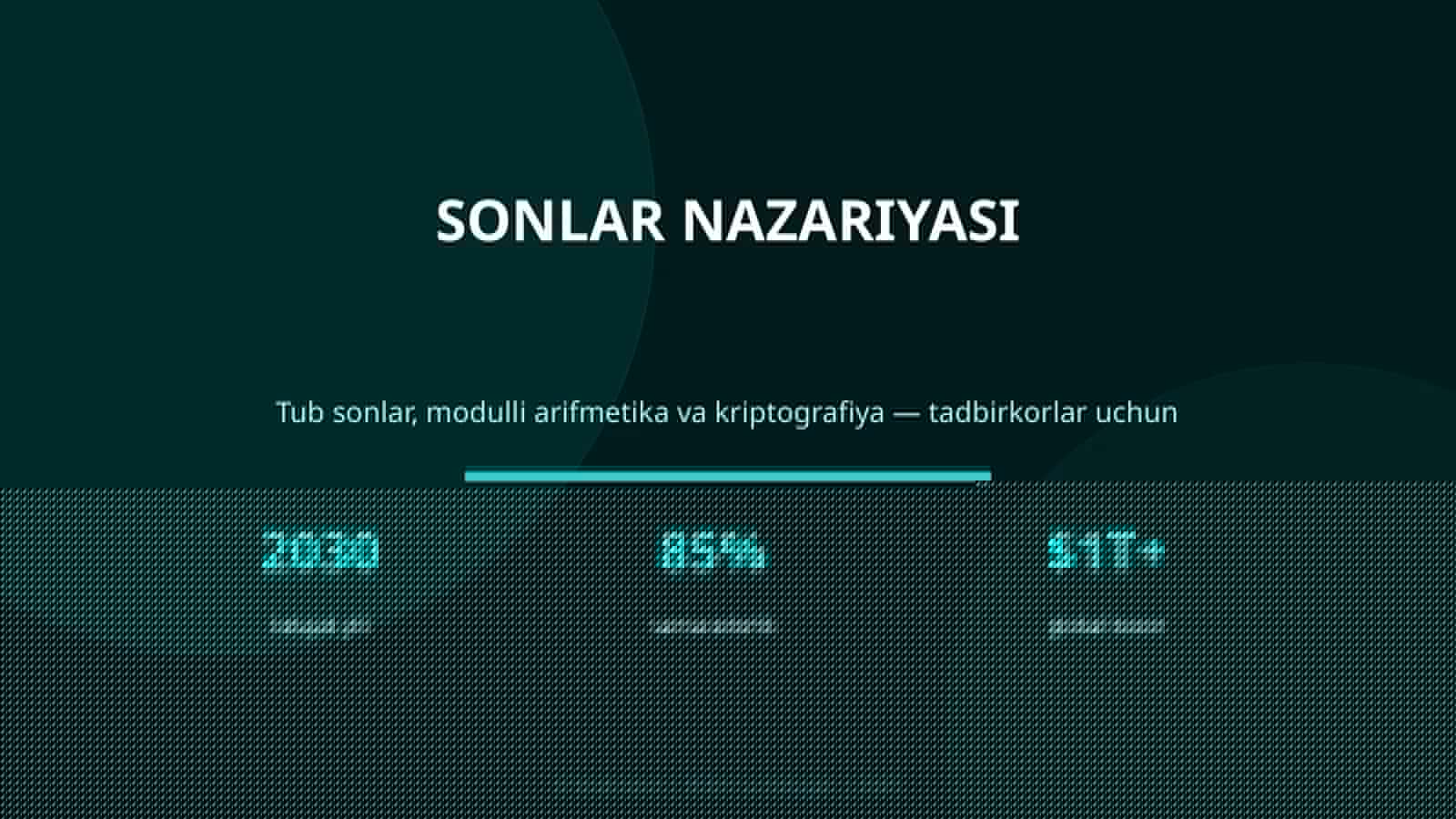 SONLAR NAZARIYASI 1