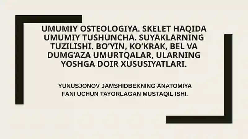 Umumiy osteologiya