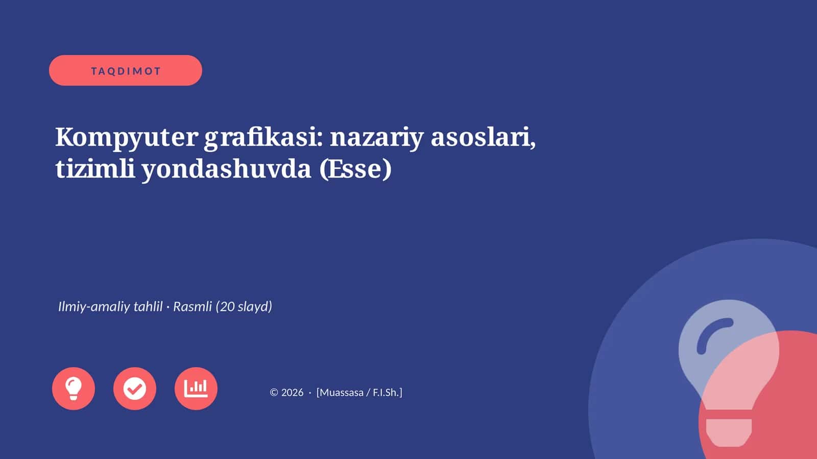 Kompyuter grafikasi: nazariy asoslari, tizimli yondashuvda (Esse) 1