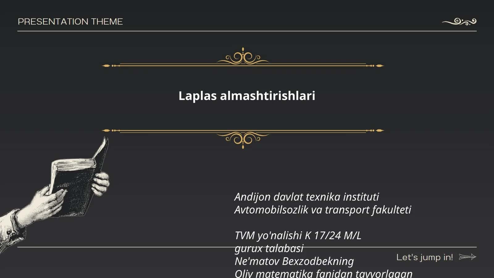 Laplas almashtirishlari 1