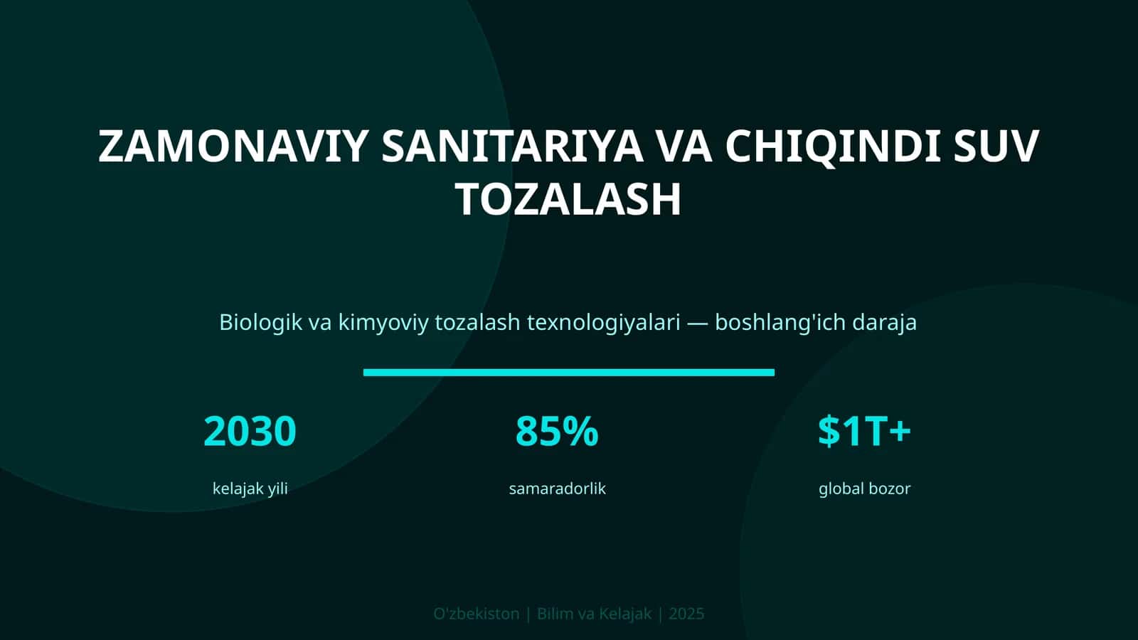 Zamonaviy sanitariya va chiqindi suv tozalash 1