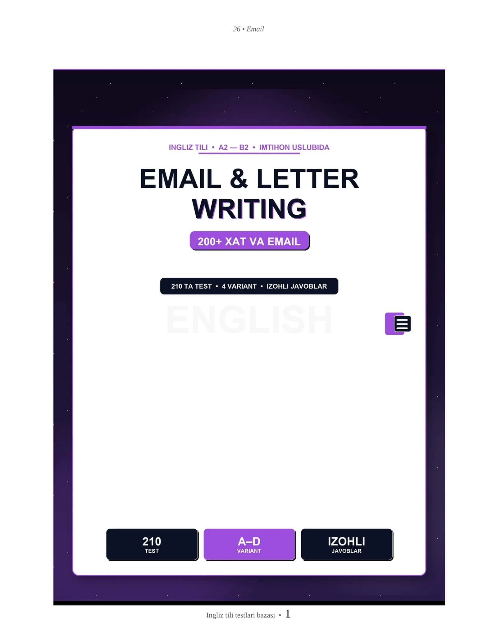 INGLIZ TILI EMAIL & LETTER WRITING 1
