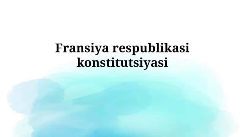 Fransiyarespublikasikonstitutsiyasi 1