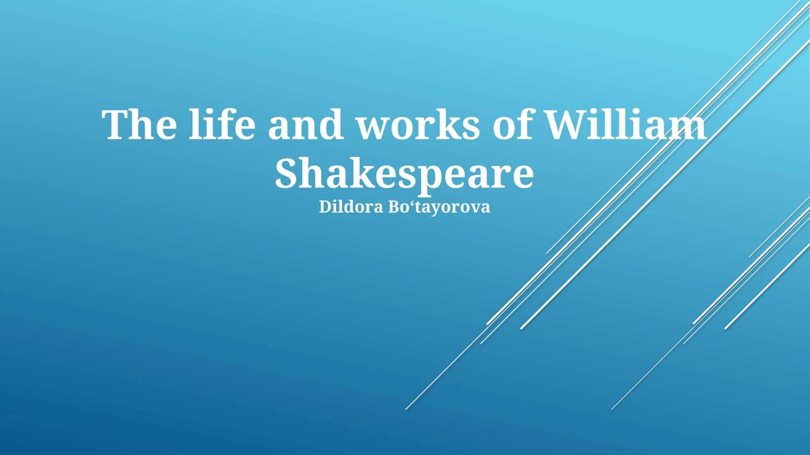 The life and works of William Shakespeare 1
