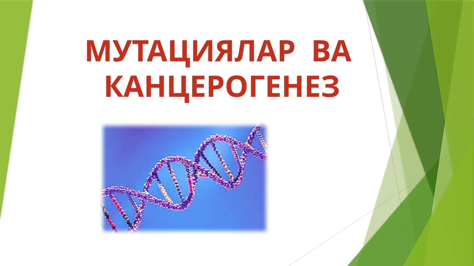 МУТАЦИЯЛАРВА КАНЦЕРОГЕНЕЗ 1