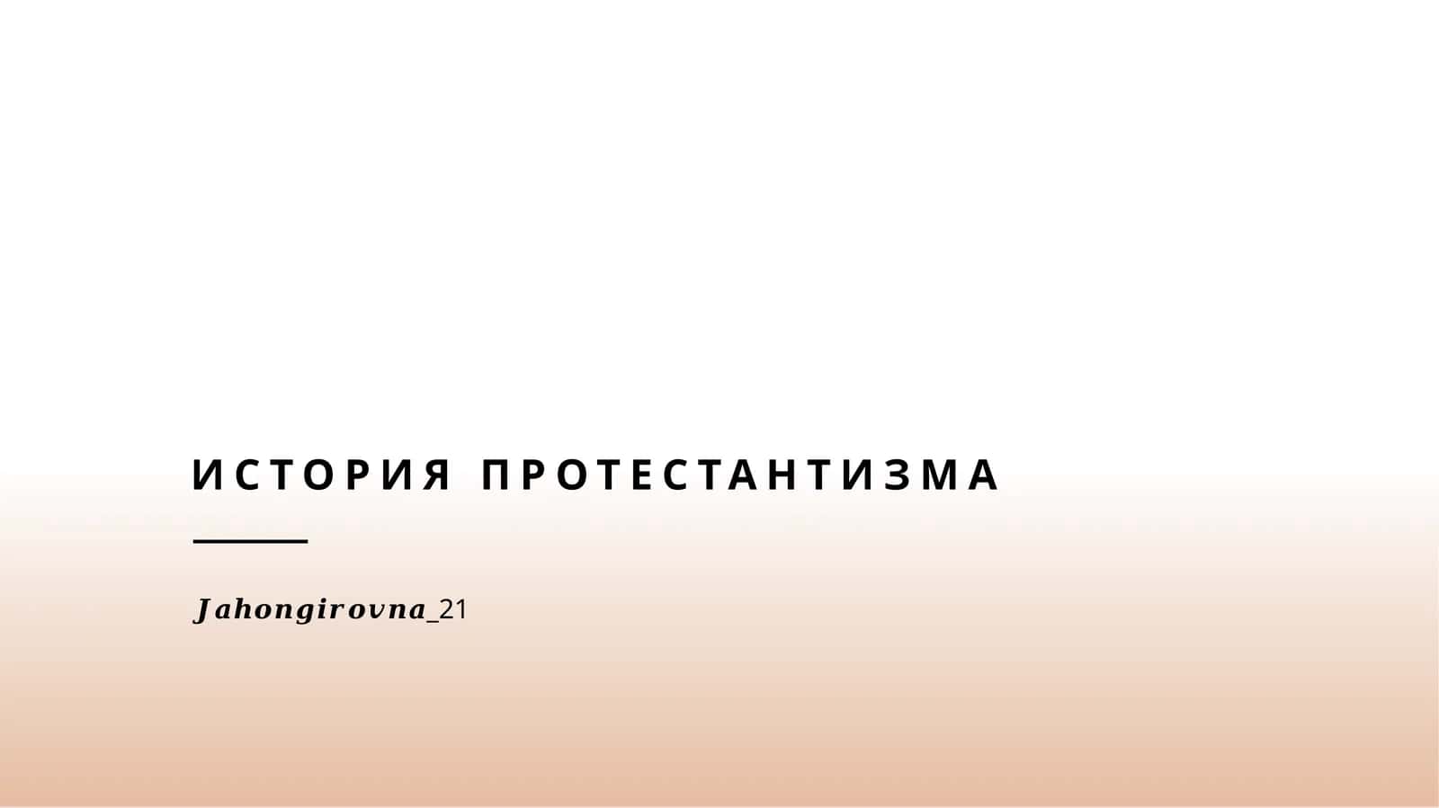 История протестантизма 1