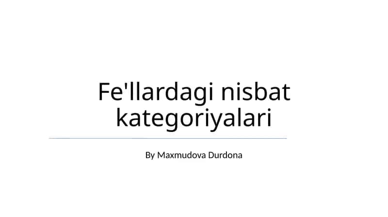 Fe'lardagi nisbat kategoriyalari 1