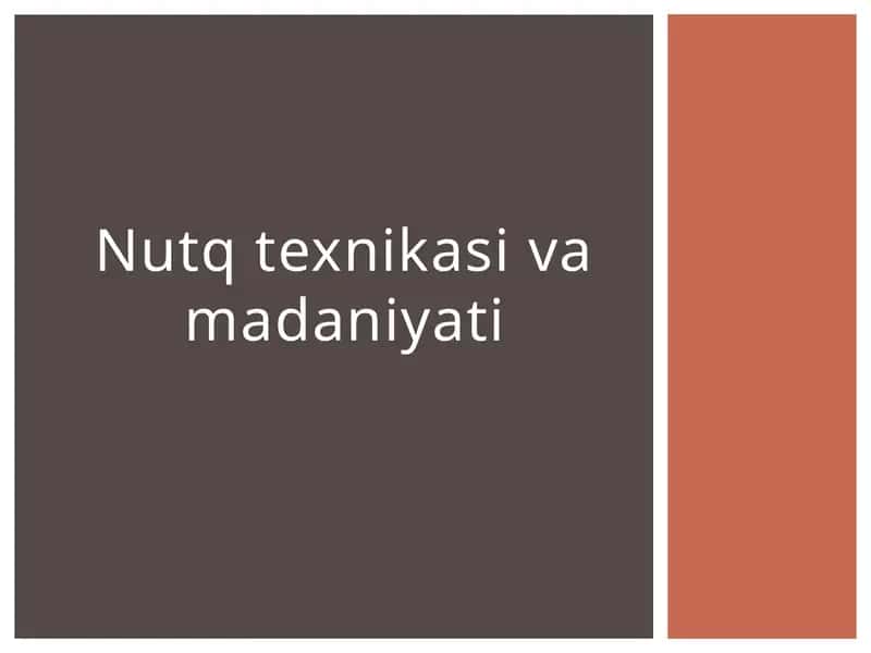 Nutq texnikasi 1