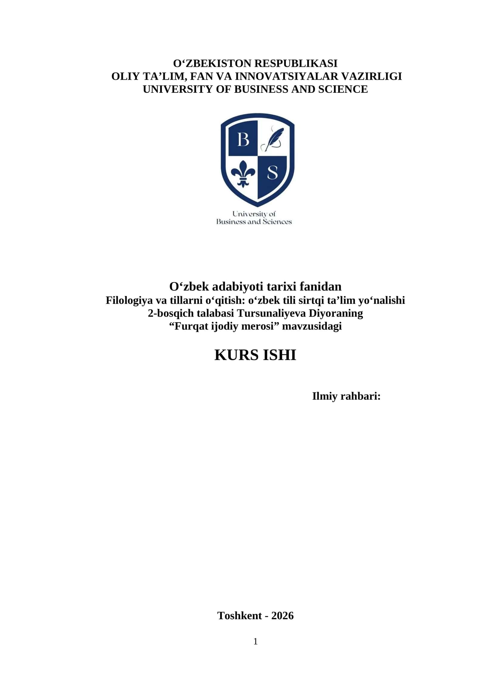 Furqat ijodiy merosi 1