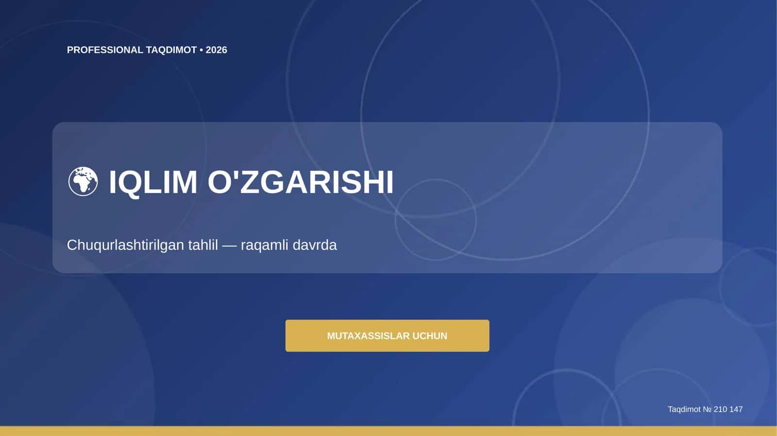 IQLIM O'ZGARISHI Taqdimot • 2026 1