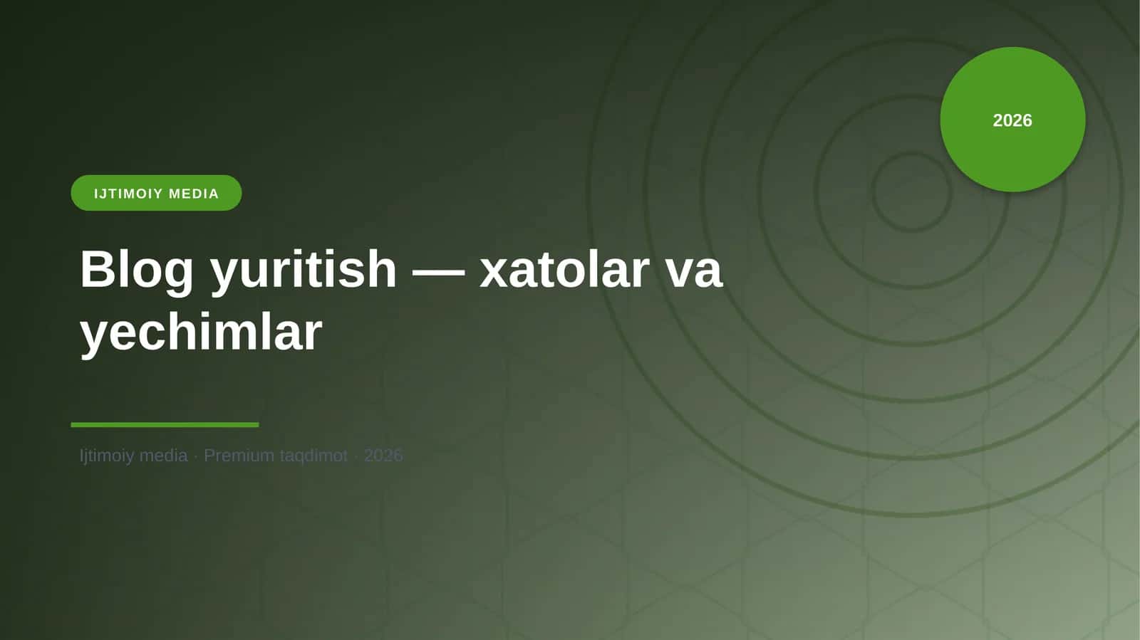 Blog yuritish — xatolar va yechimlar 1