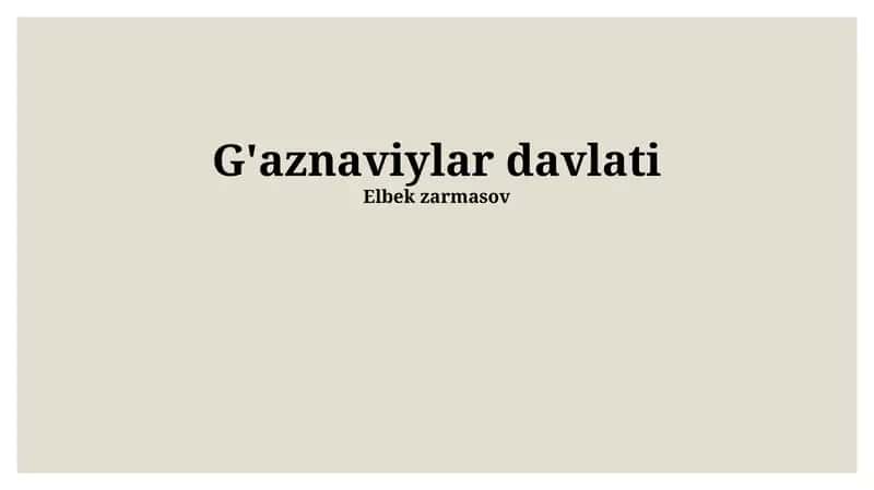 G'aznaviylar davlati 1