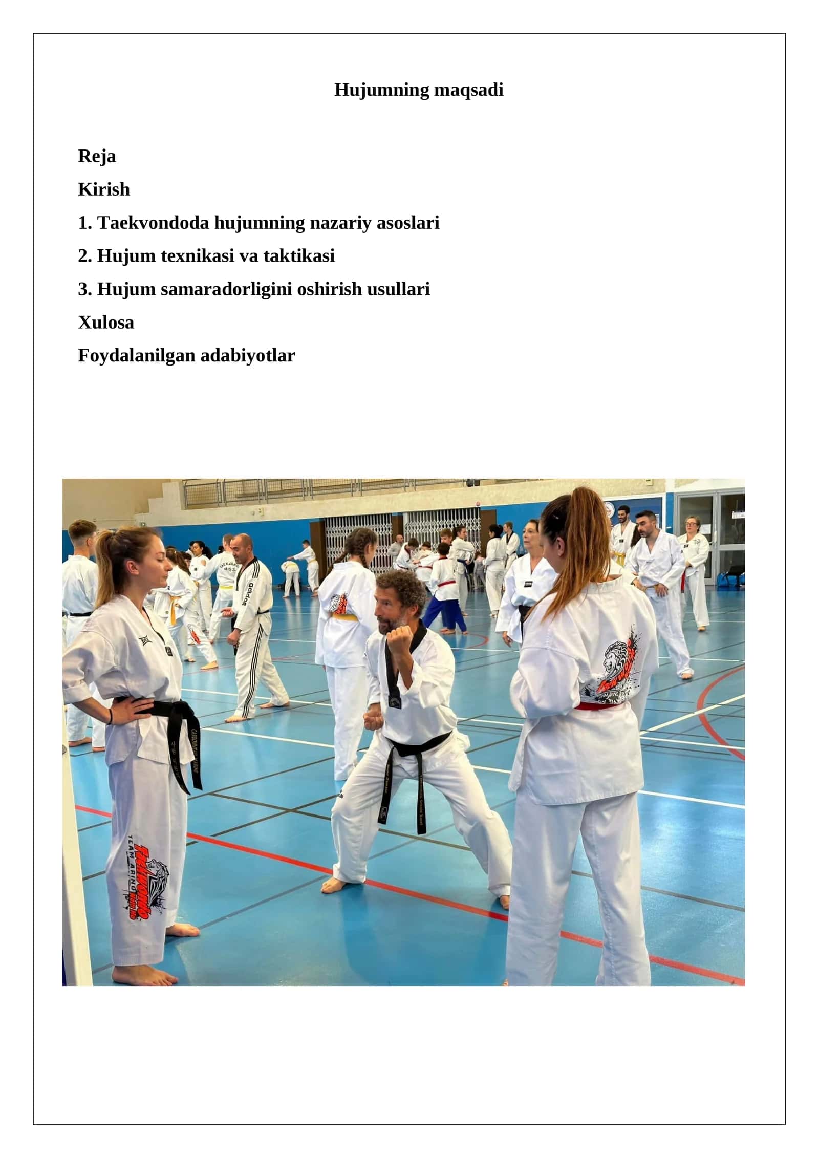 Hujumning maqsadi Taekvondo 1