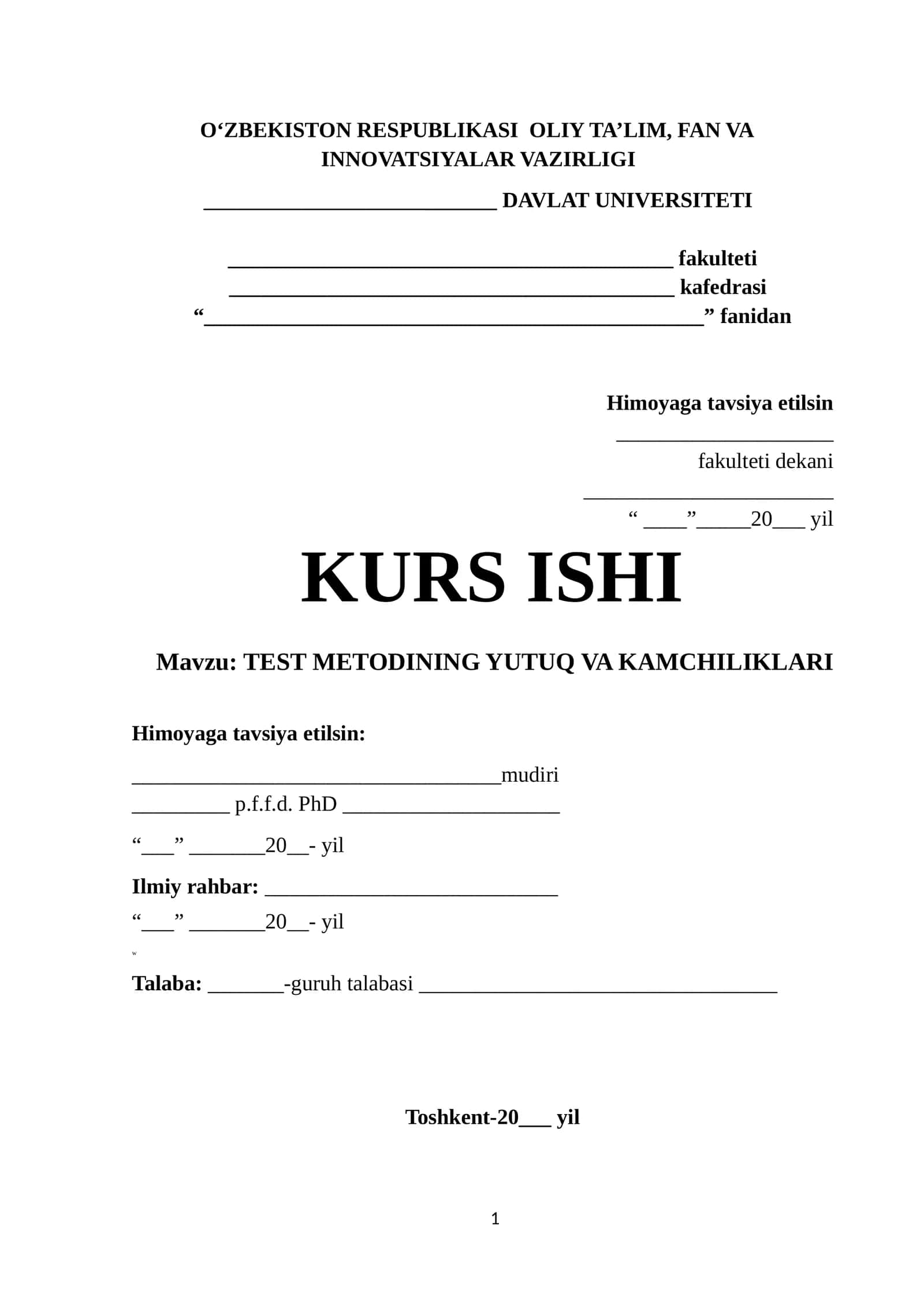 TEST METODINING YUTUQ VA KAMCHILIKLARI 1